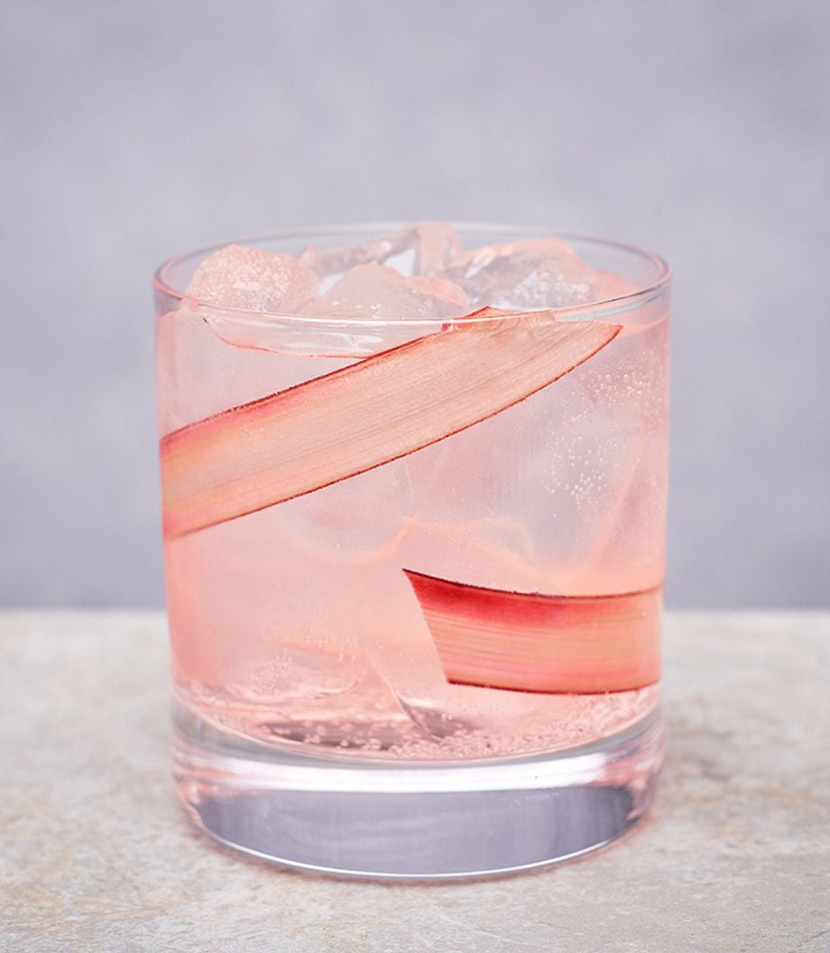 Chase Rhubarb vodka coktail in a tumbler glass