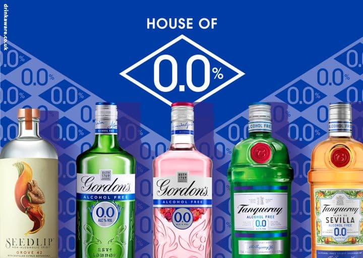 House of 0.0 brands including Seedlip and Tanqueray Alcohol Free