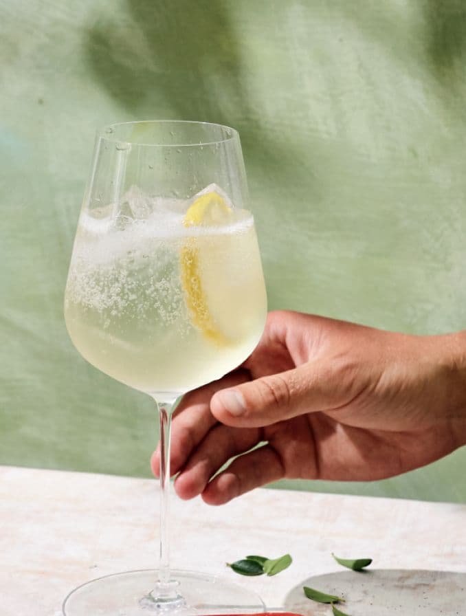 Person holding non-alcoholic cocktail