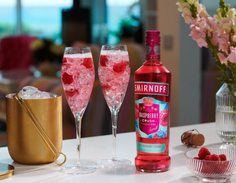 Smirnoff Raspberry Crush with drinks